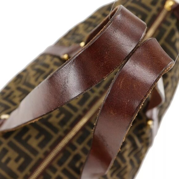 FENDI Zucca Boston bag Brown Nylon canvas unisex - Picture 7 of 12